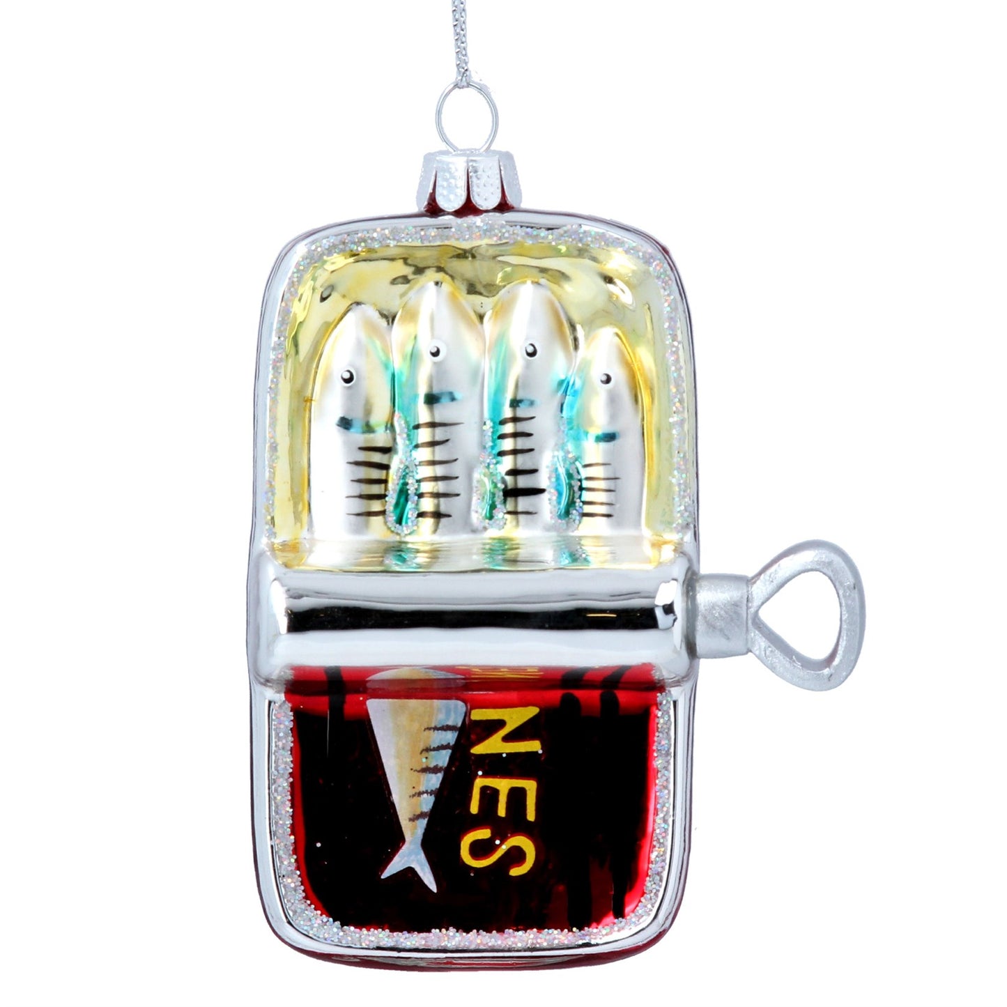 Heliotique | Gisela Graham Glass Tin of Sardines Tree Decoration