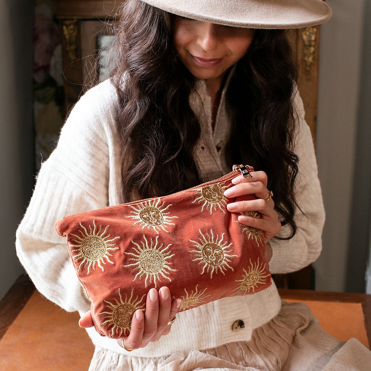 Heliotique | Elizabeth Scarlett Sun Goddess Everyday Pouch - Rust