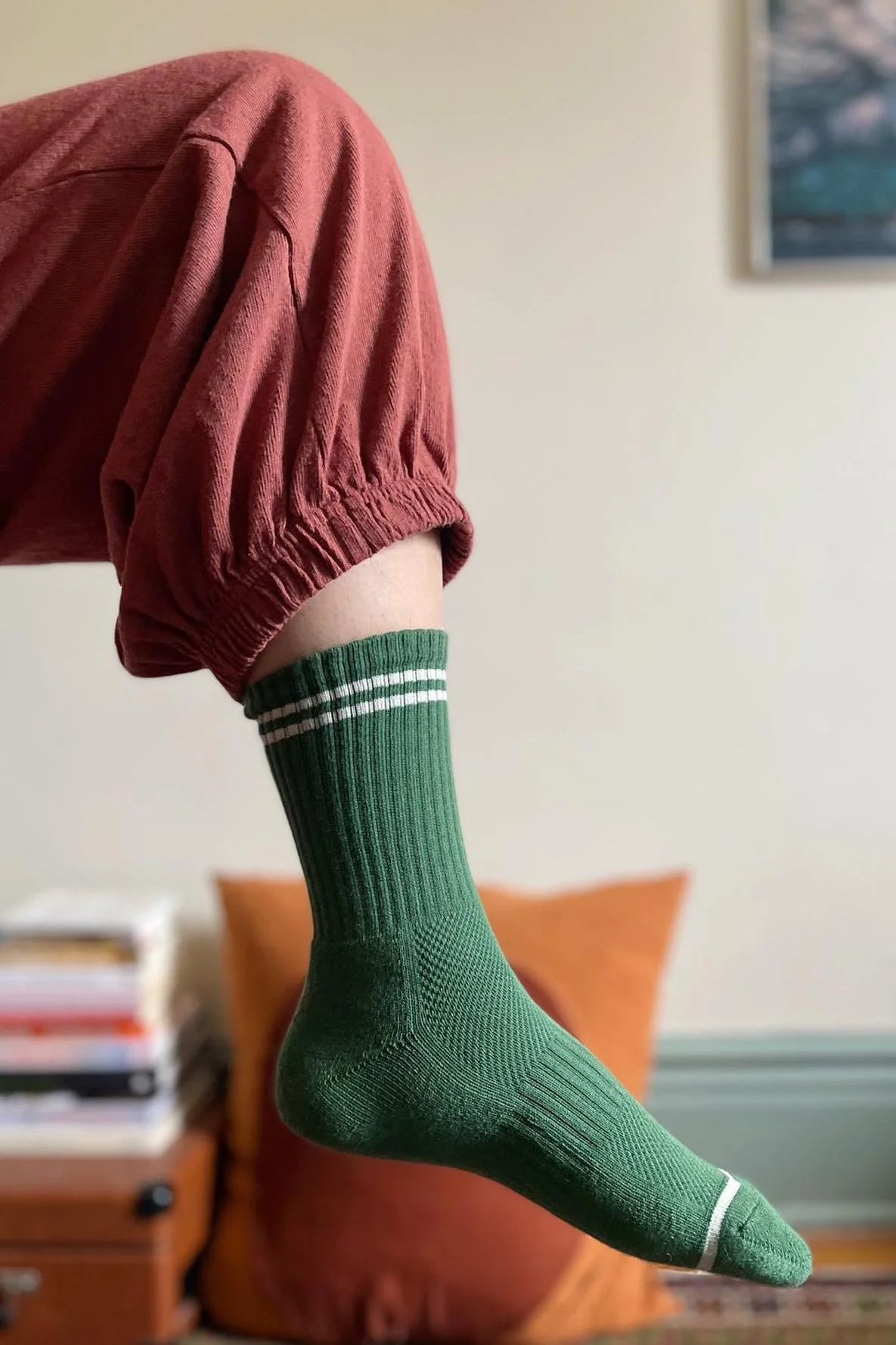Heliotique Boyfriend Socks - Moss