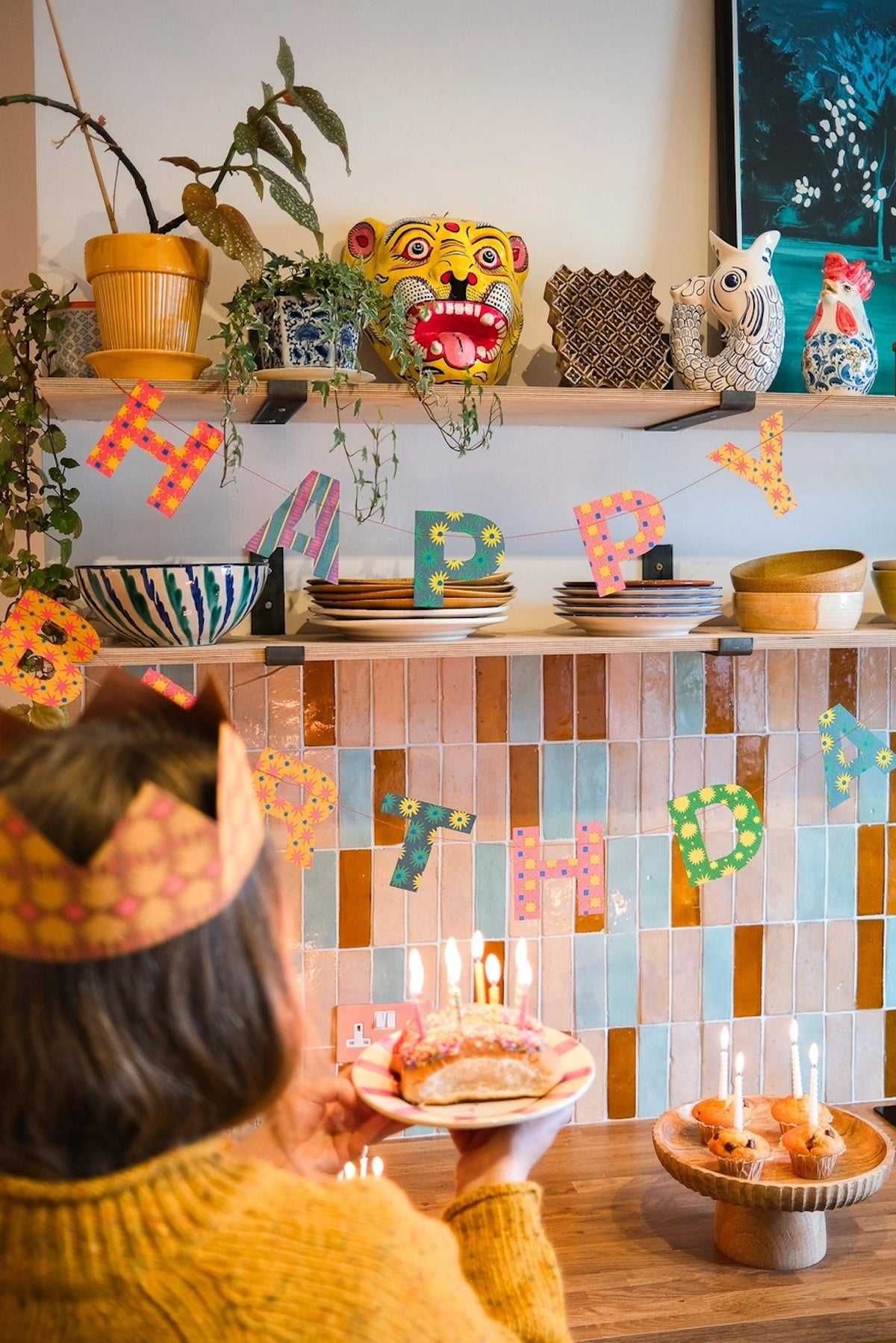 Heliotique Screen Printed Garland - Happy Birthday