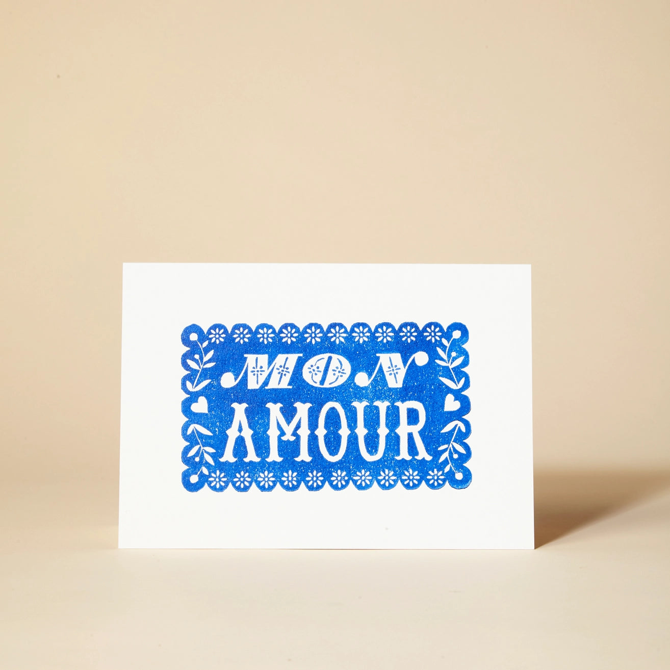Heliotique Mon Amour Linocut Card