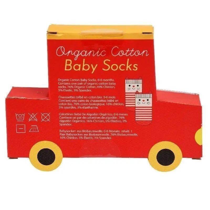 Heliotique | Rex London Organic Cotton Baby Socks - Red Cat