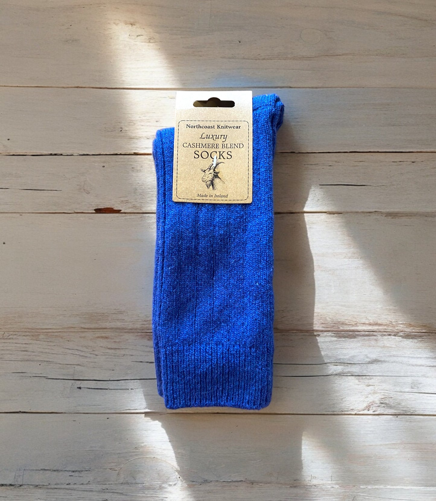Heliotique | Original Aran Co. Mens Cashmere Socks - Airforce Blue