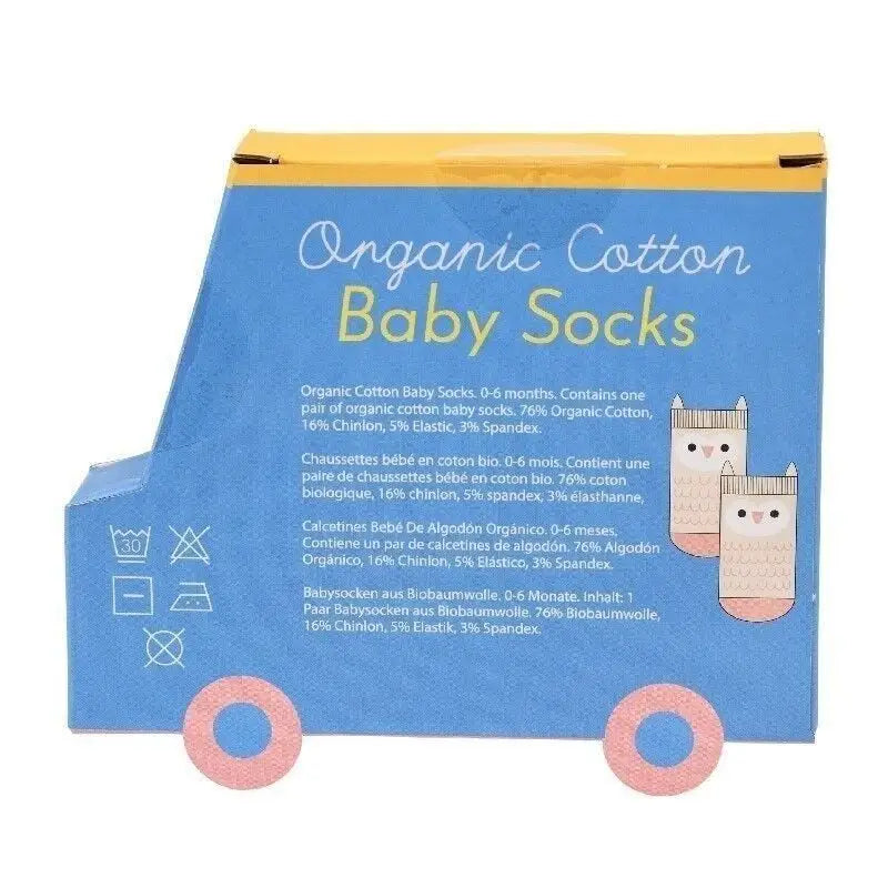 Heliotique | Rex London Organic Cotton Baby Socks - Pink Owl