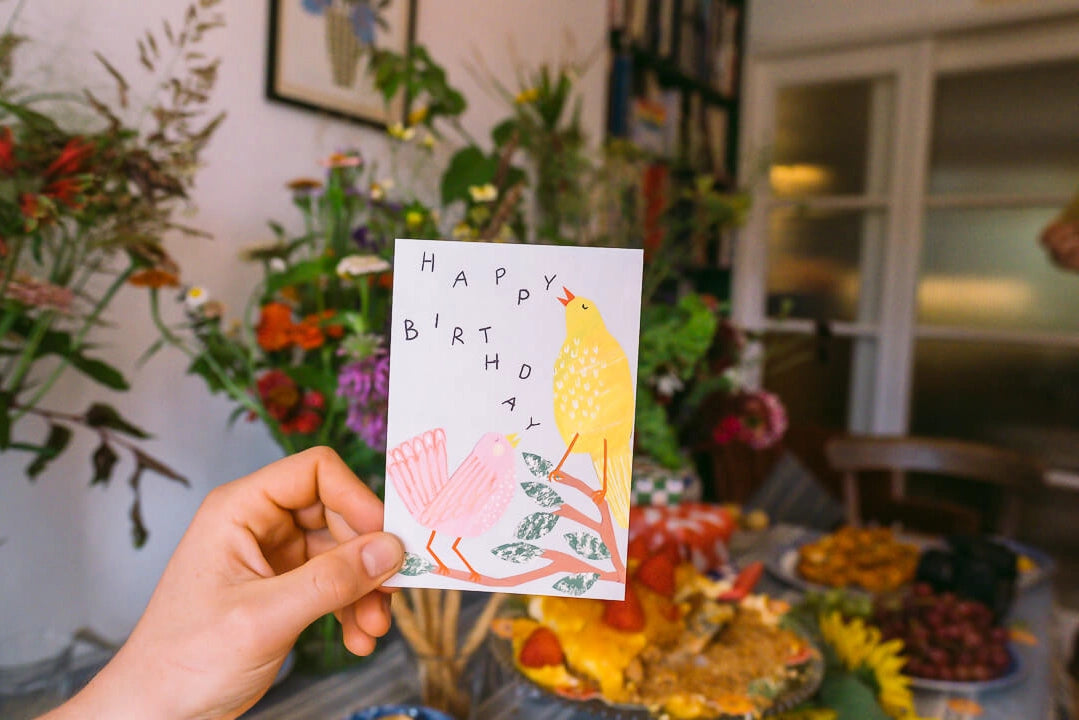 Heliotique Birthday Birds Card