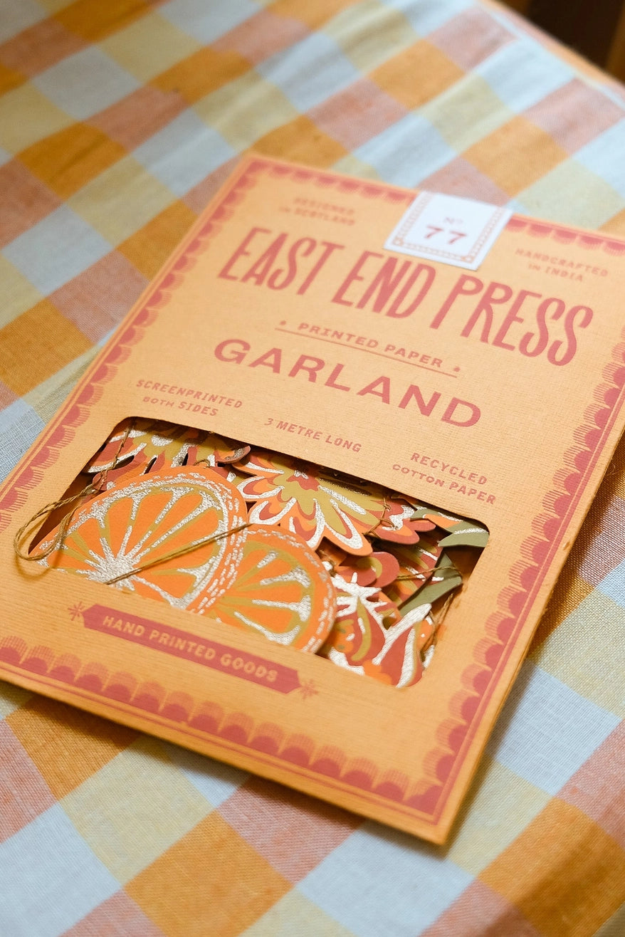 Heliotique | East End Press Screen Printed Garland - Autumn Blooms