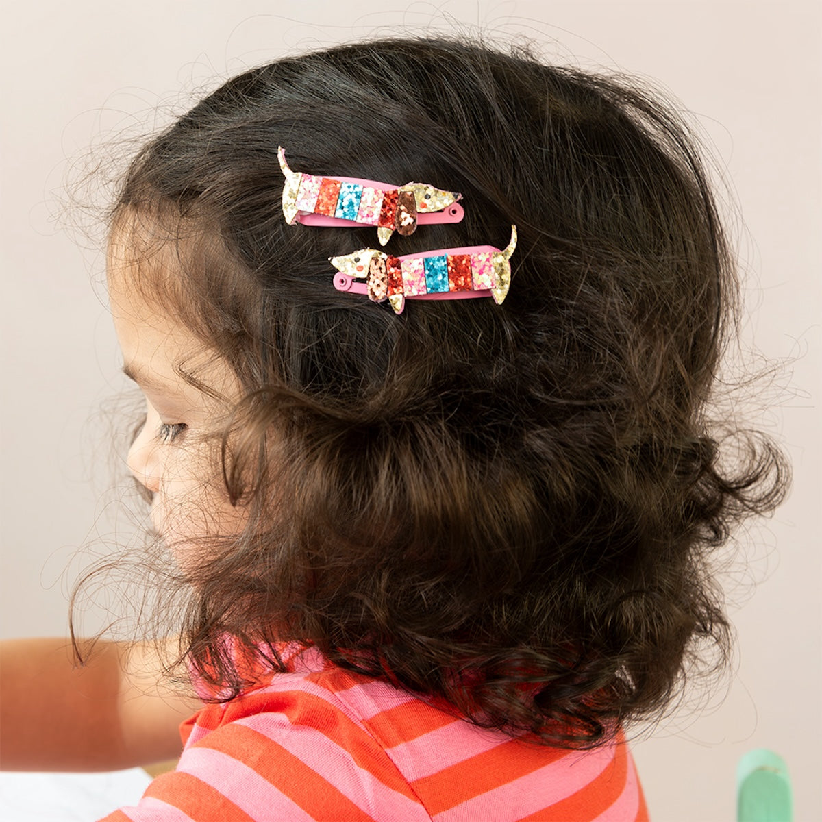 Heliotique | Rex London Glitter Hair Clips - Sausage Dog