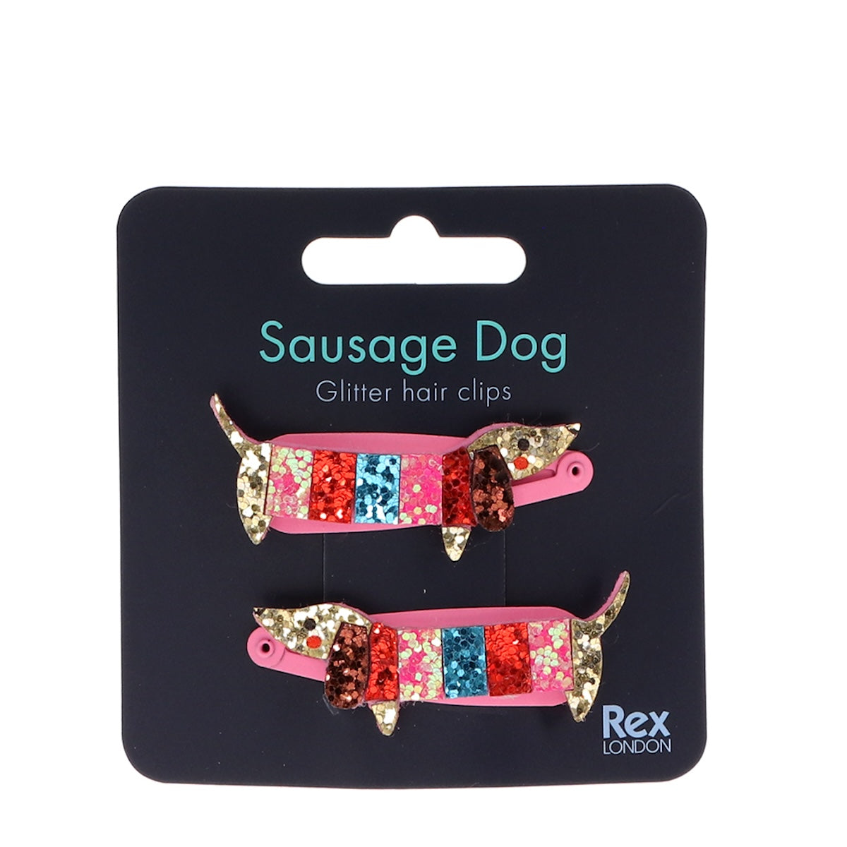 Heliotique | Rex London Glitter Hair Clips - Sausage Dog