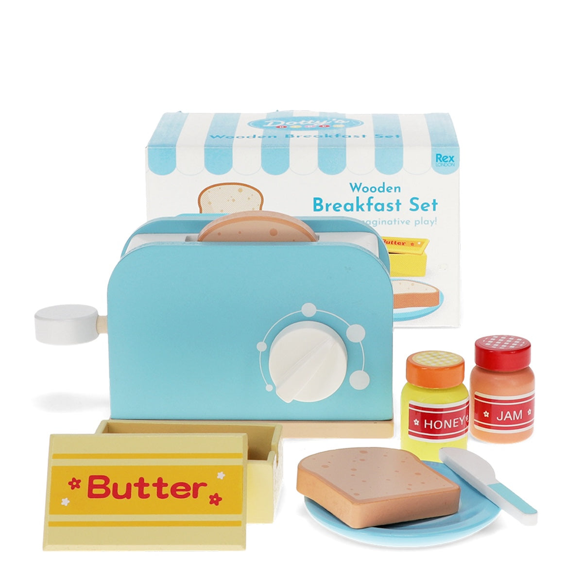 Heliotique Wooden Toy Breakfast Toaster Playset