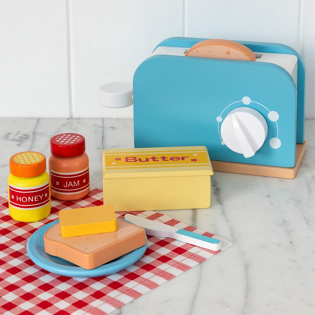 Heliotique Wooden Toy Breakfast Toaster Playset