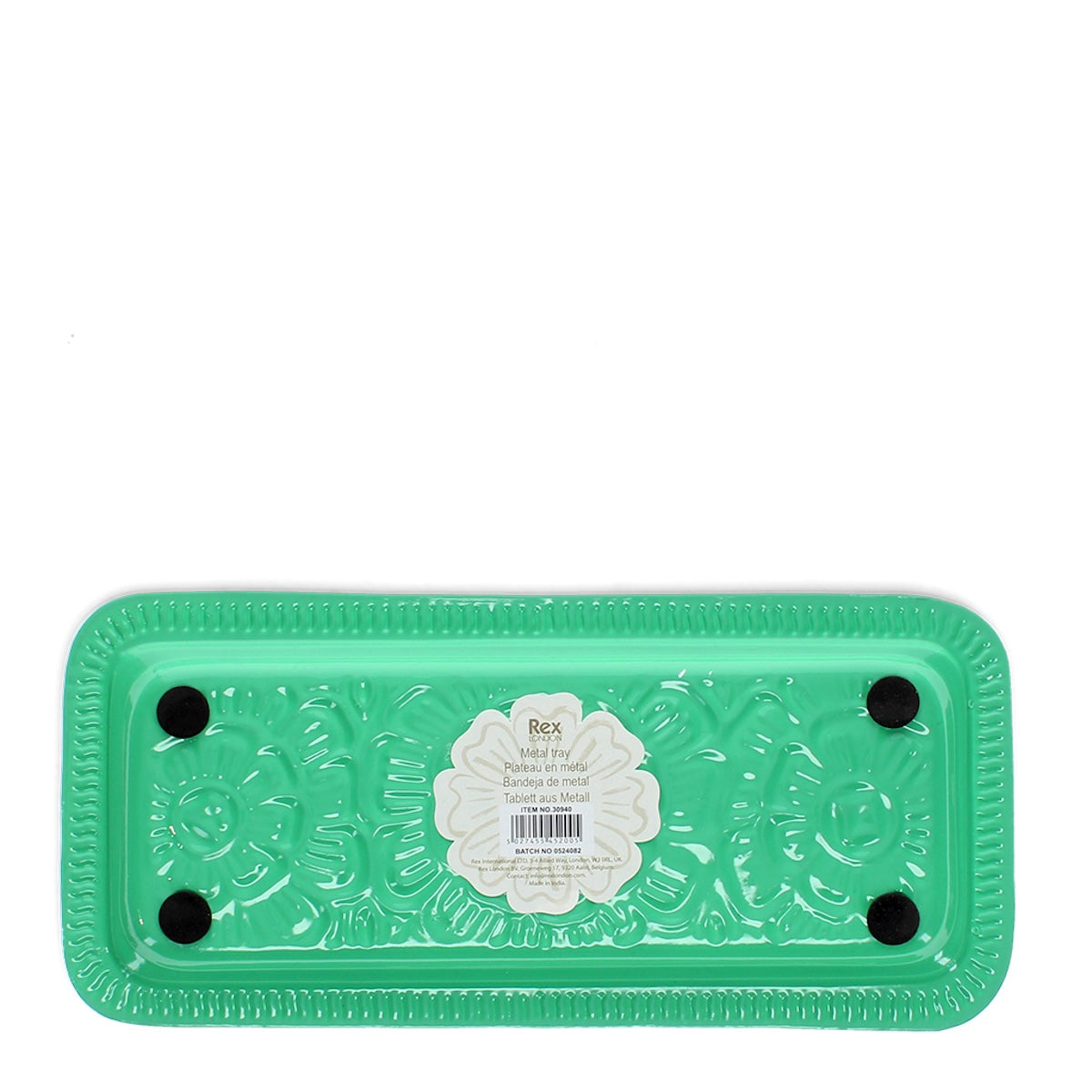 Heliotique Enamel Floral Trinket Tray - Green