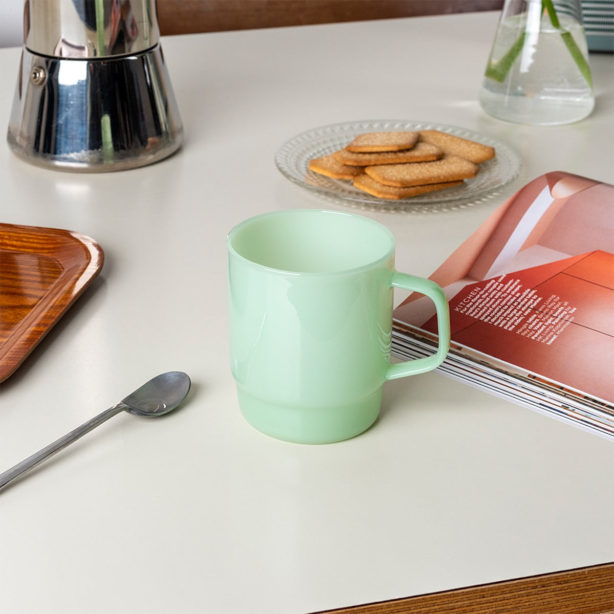 Heliotique | Rex London Stacking Glass Coffee Cup - Mint Green