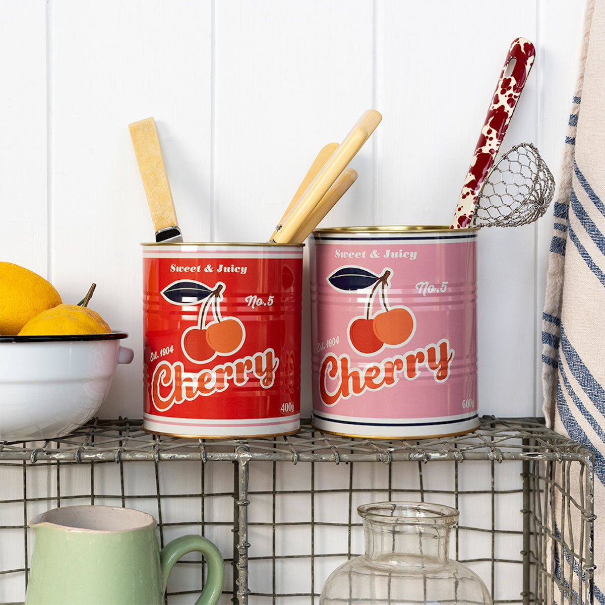 Heliotique Retro Storage Tins (Set of 2) - Cherry