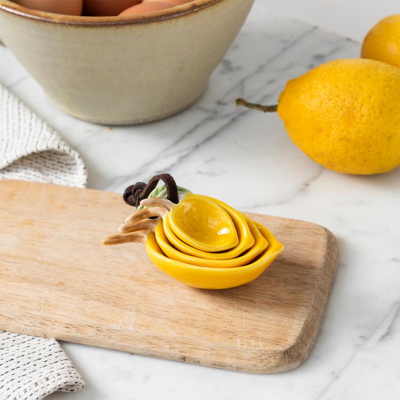 Heliotique Ceramic Lemon Measuring Spoons (Set of 4)