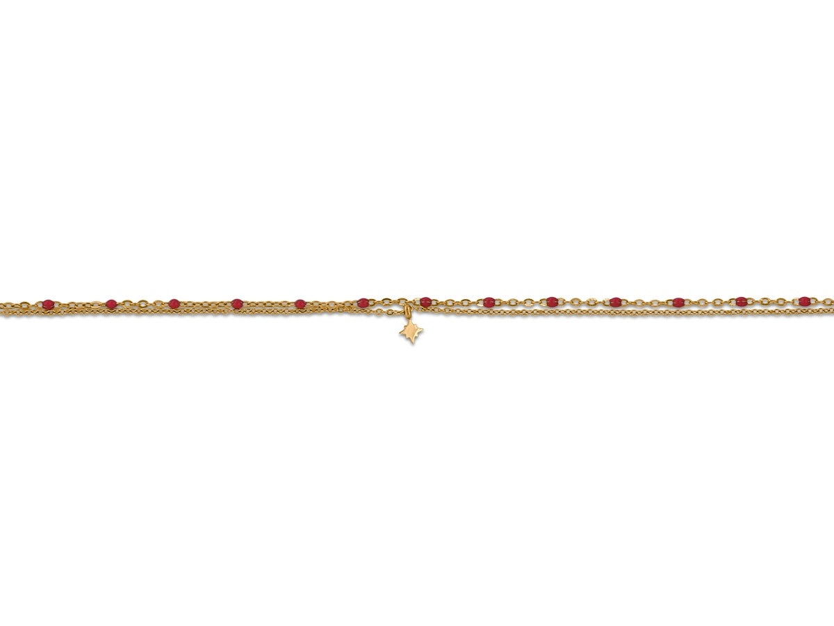 Heliotique | Big Metal London Delicate Beaded Bracelet - Pink