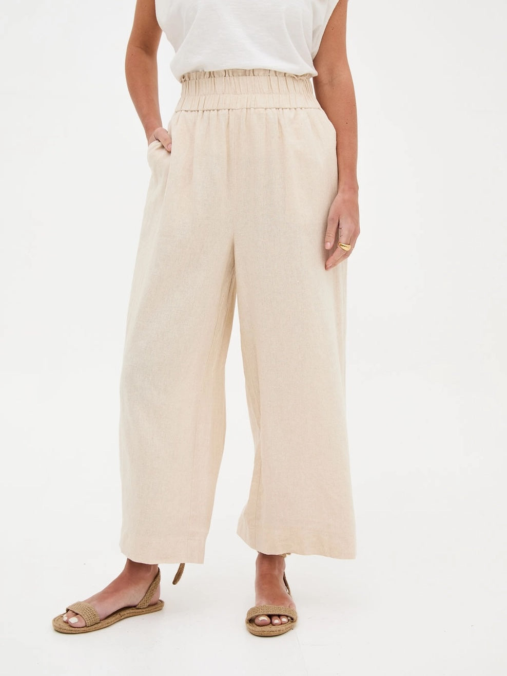 Heliotique | Fika Ria Natural Linen Mix Culottes