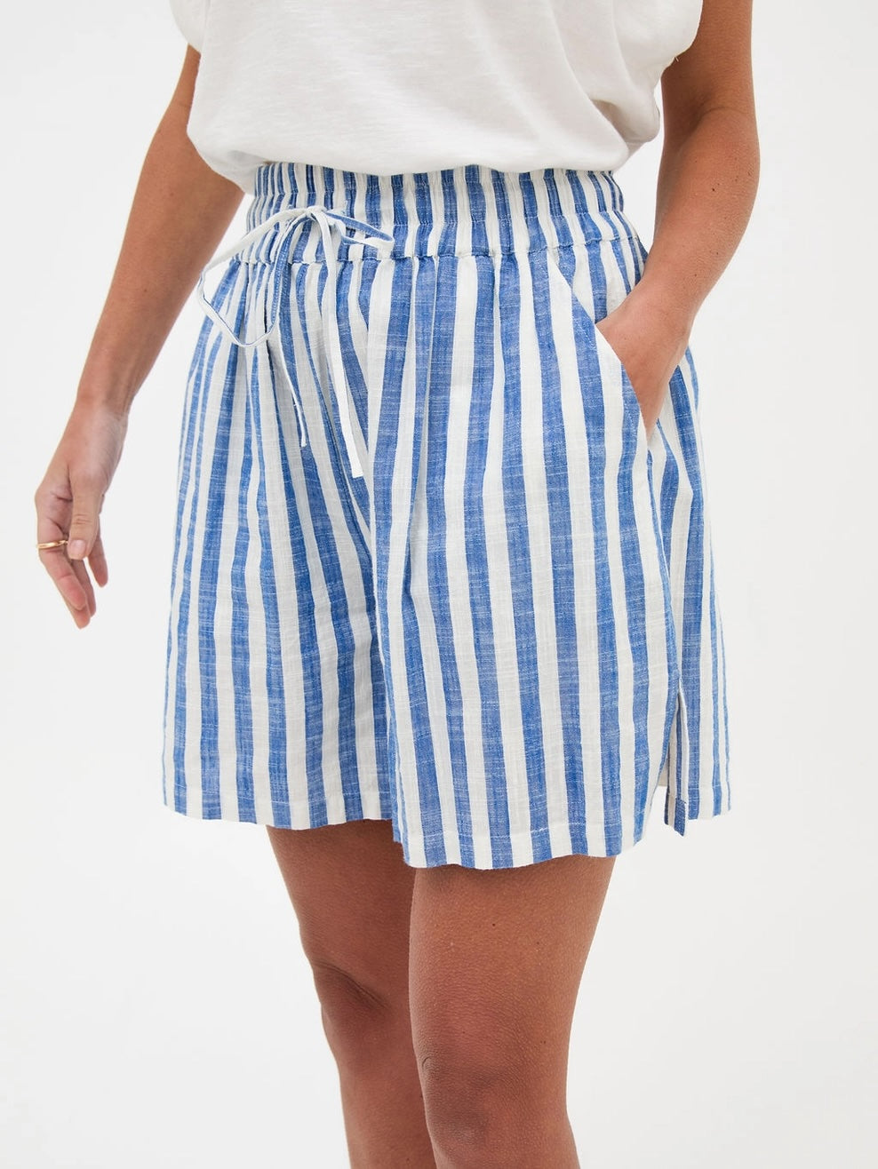 Heliotique | Fika Eden Blue & White Stripe Shorts