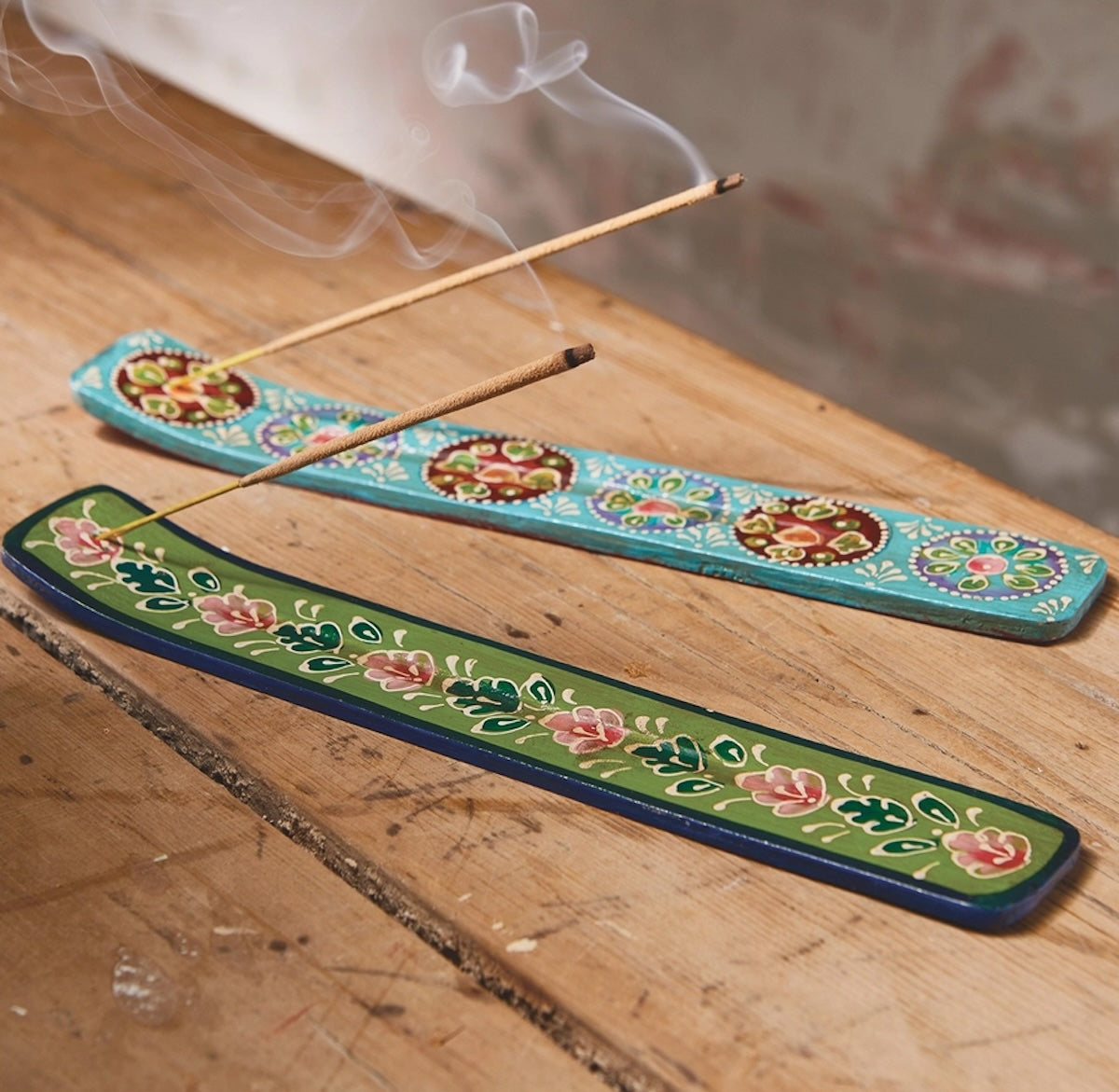 Heliotique | Namaste Wooden Painted Incense Holder