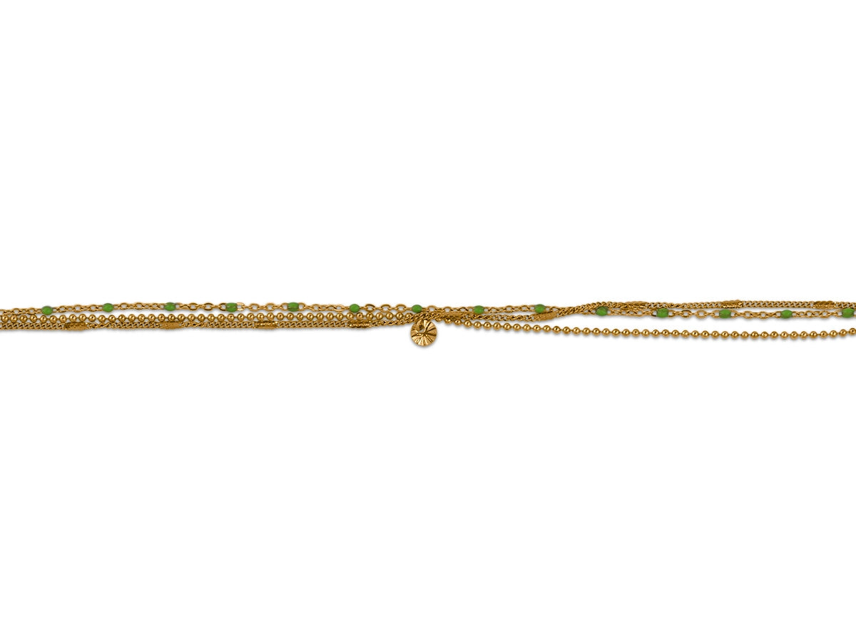 Heliotique Delicate Beaded Bracelet - Green