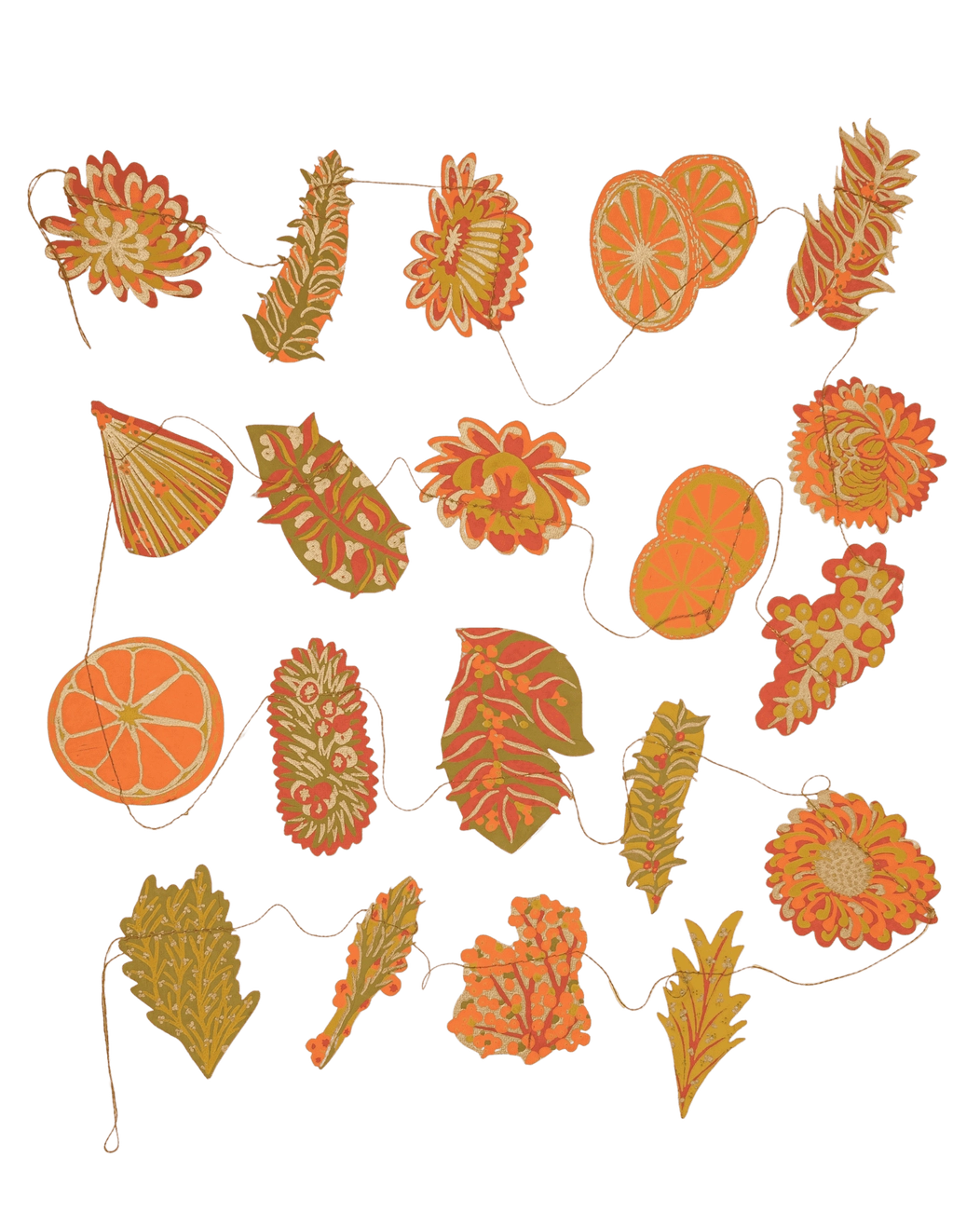 Heliotique | East End Press Screen Printed Garland - Autumn Blooms