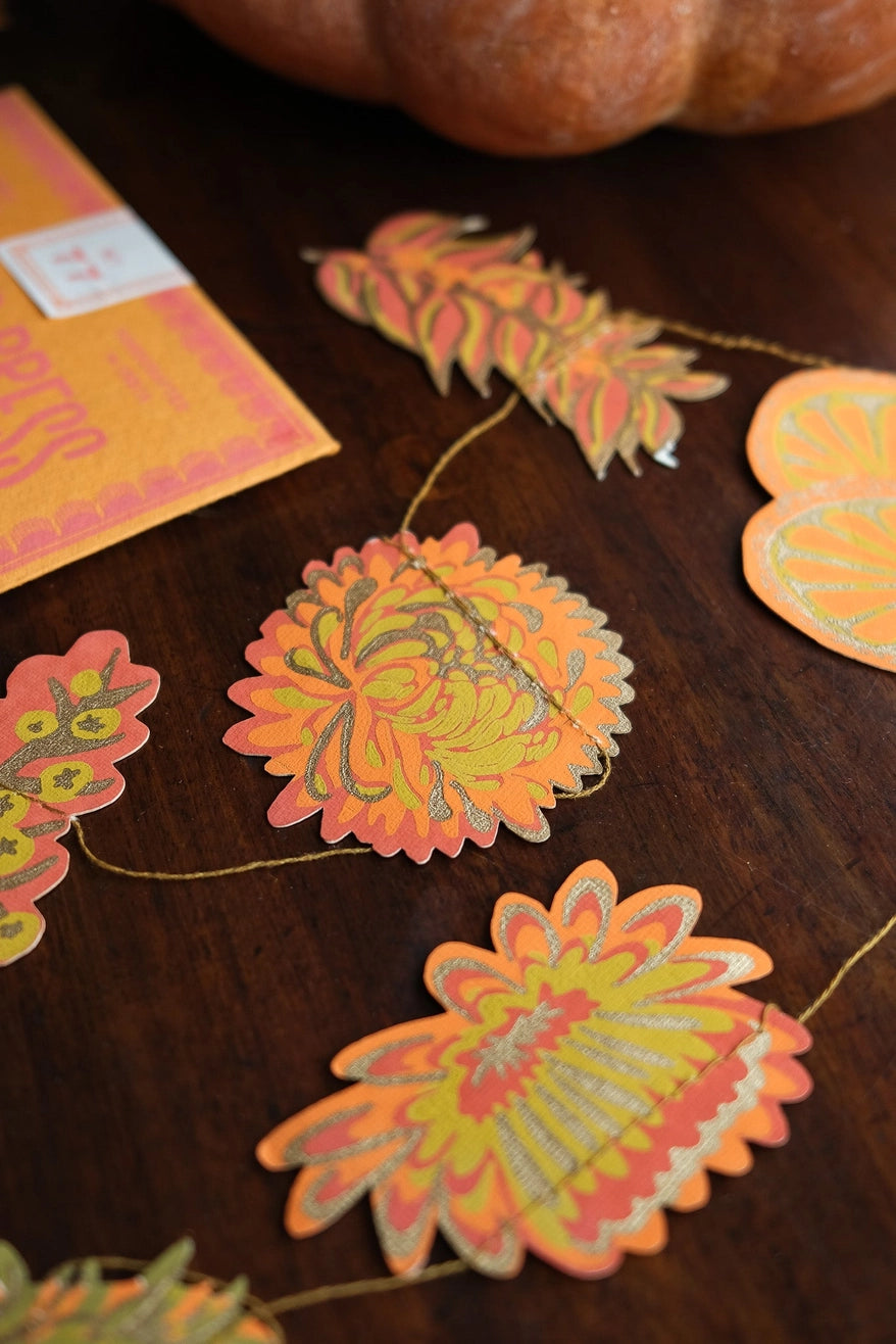 Heliotique | East End Press Screen Printed Garland - Autumn Blooms