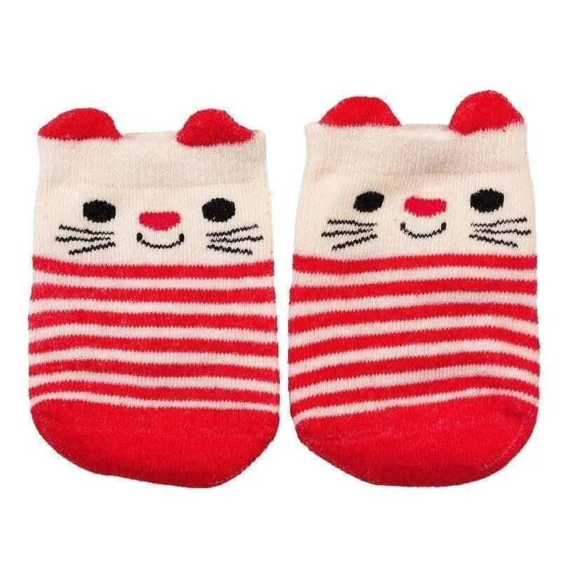 Heliotique | Rex London Organic Cotton Baby Socks - Red Cat