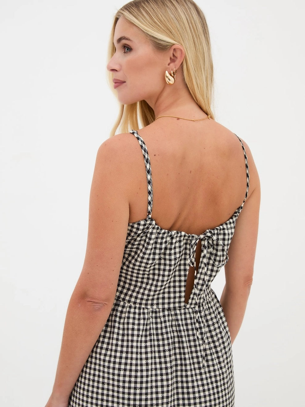Heliotique Rose Gingham Midi Dress