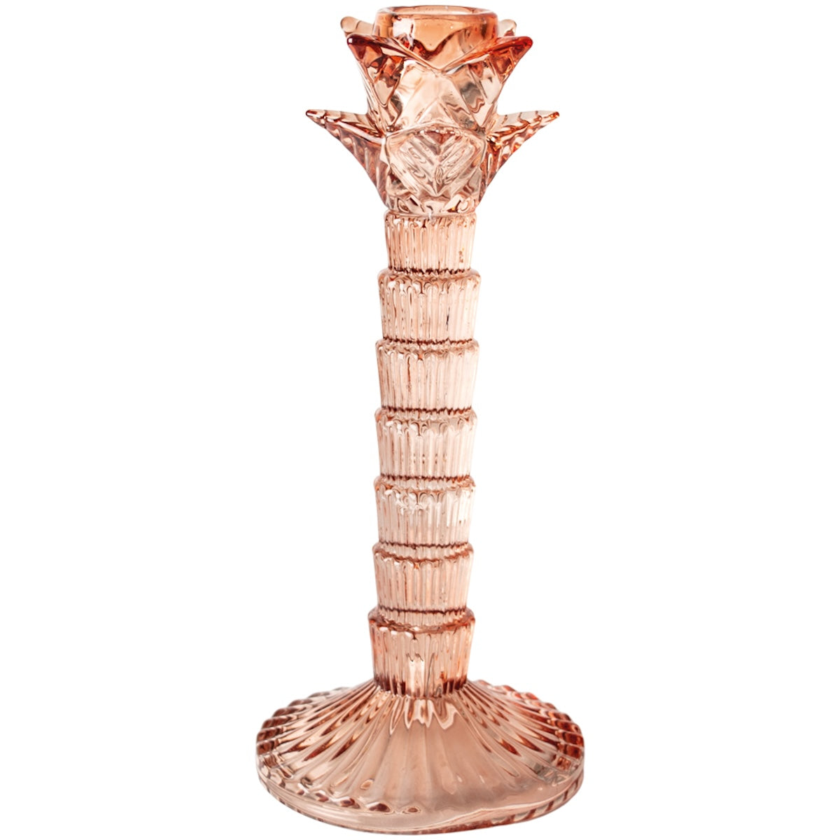 Heliotique Montebello Glass Candlestick - Rose