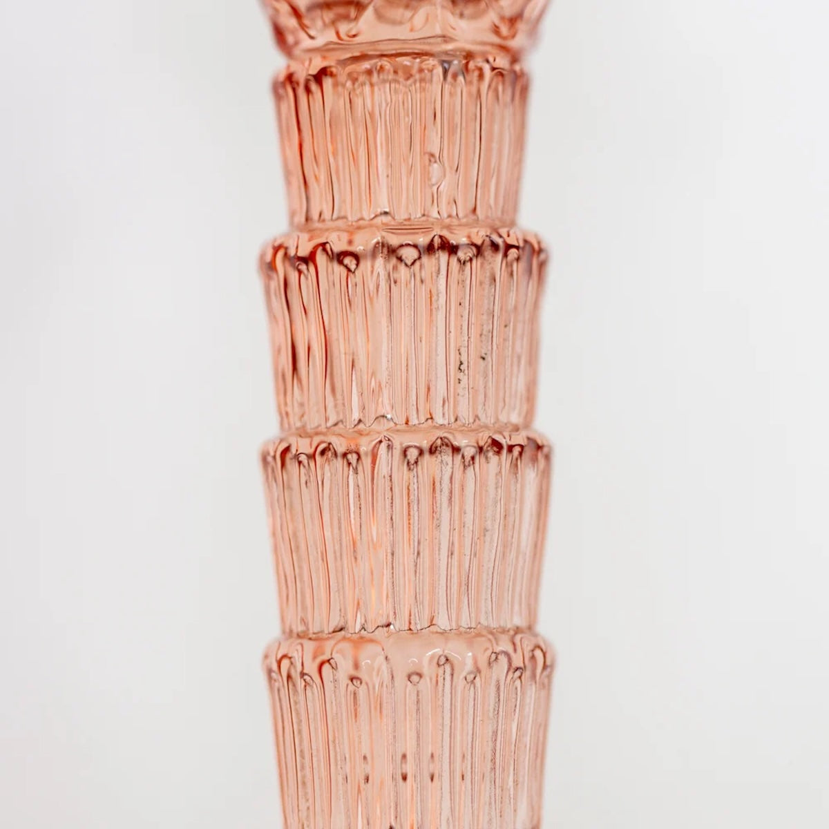 Heliotique Montebello Glass Candlestick - Rose