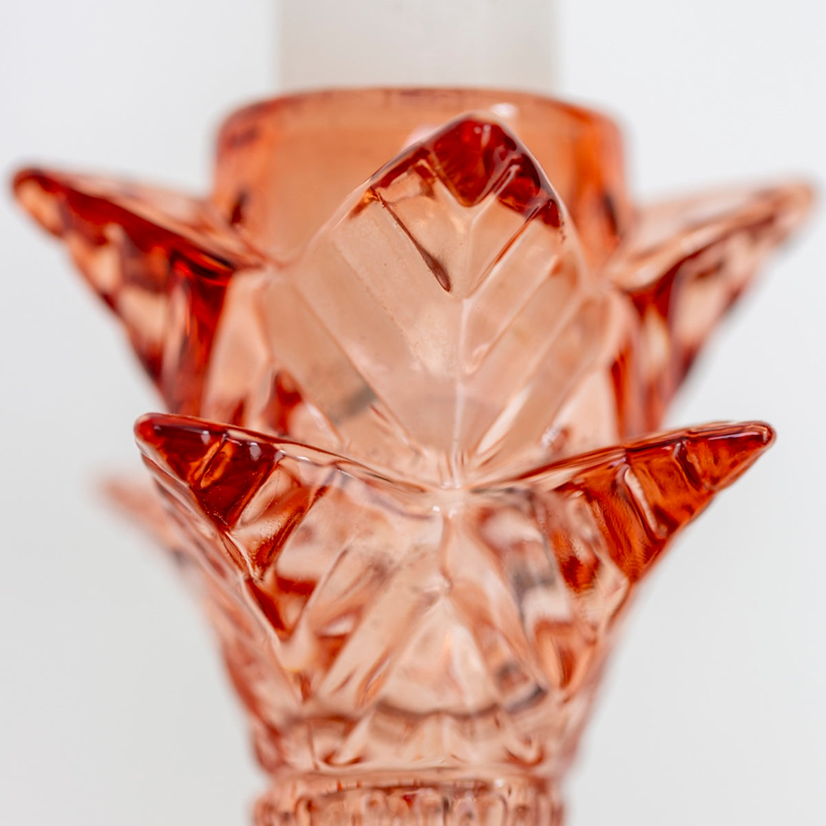 Heliotique Montebello Glass Candlestick - Rose