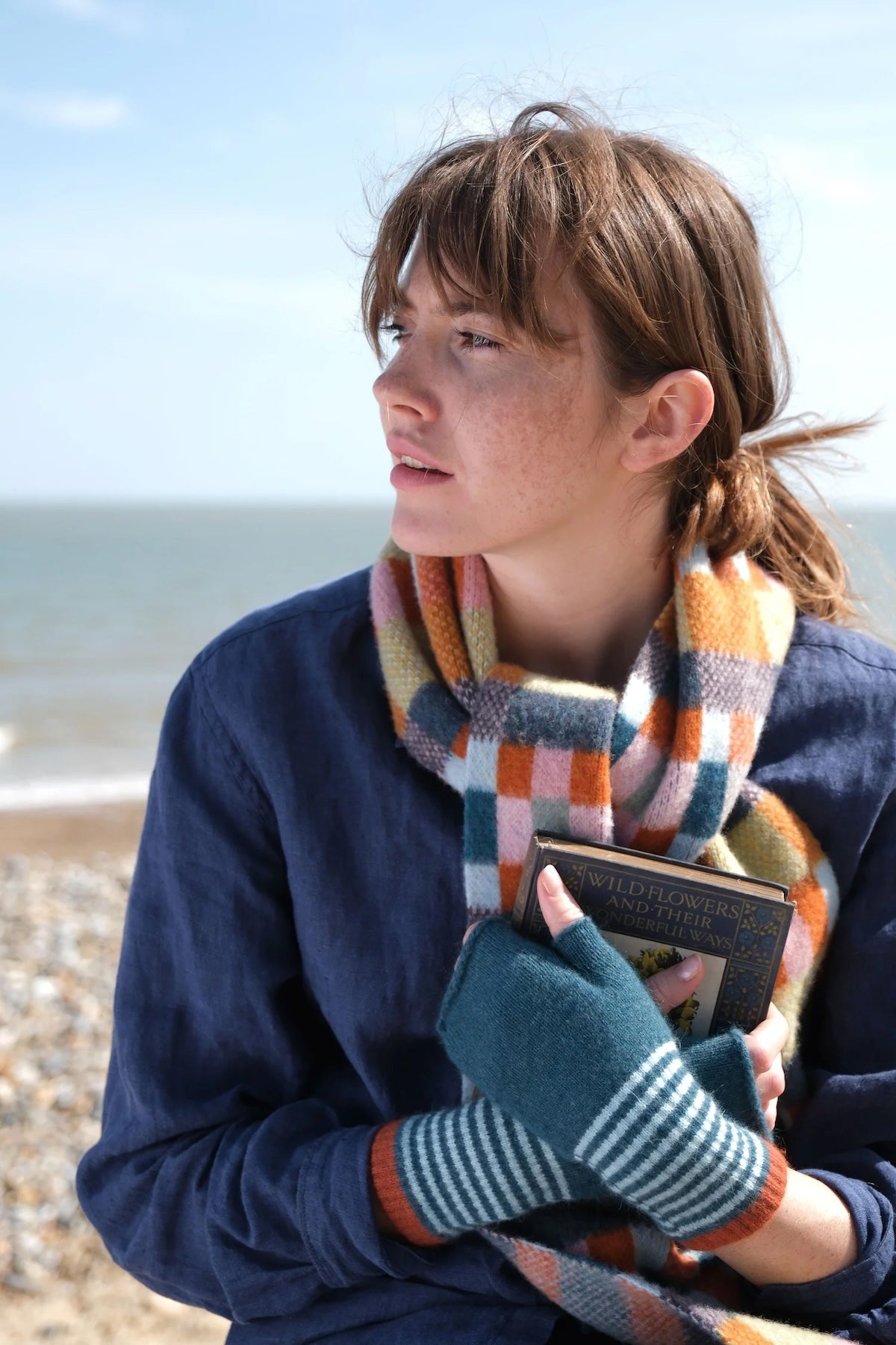 Heliotique | Quinton & Chadwick Angora Fingerless Mittens - Meadow