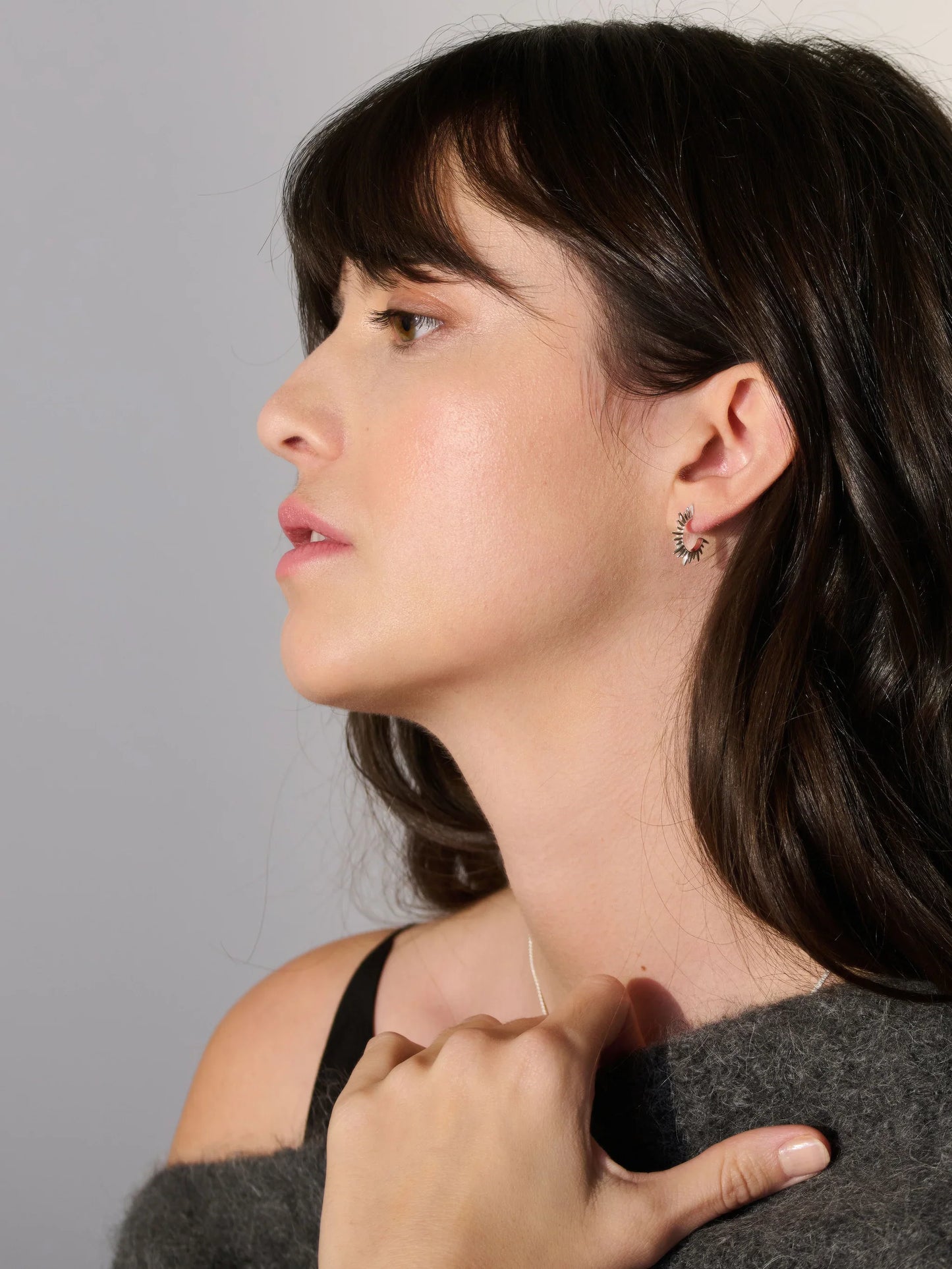Heliotique Electric Goddess Mini Hoop Earrings - Gold