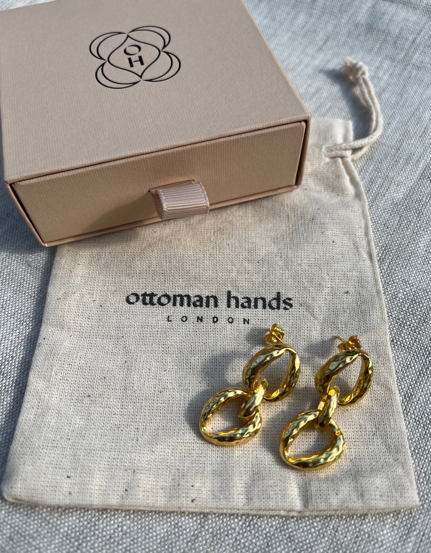 Heliotique Isla Chain Drop Stud Earrings