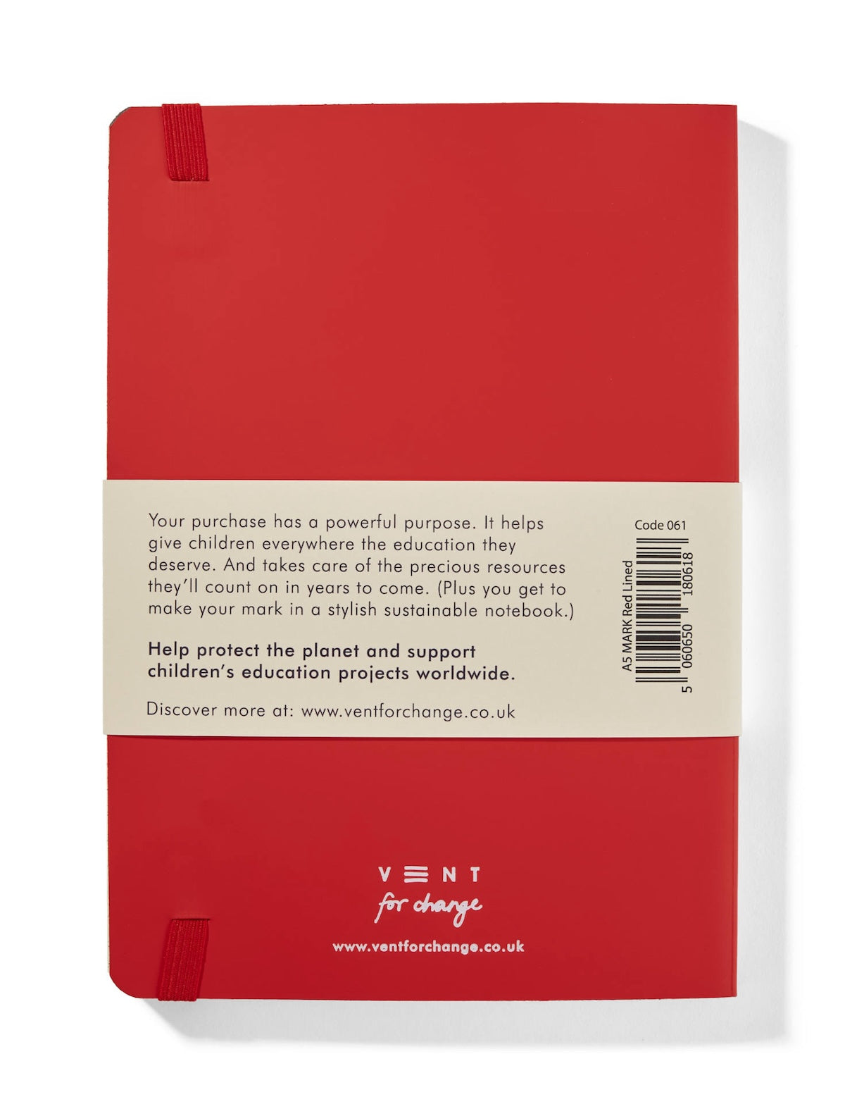 Heliotique | Vent For Change A5 Recycled Leather Lined Notebook - Red