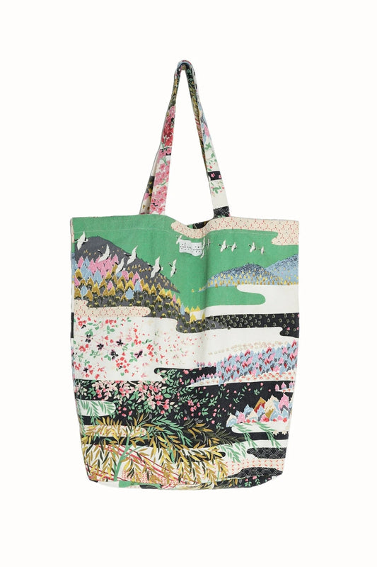 Heliotique Spring White Canvas Bag