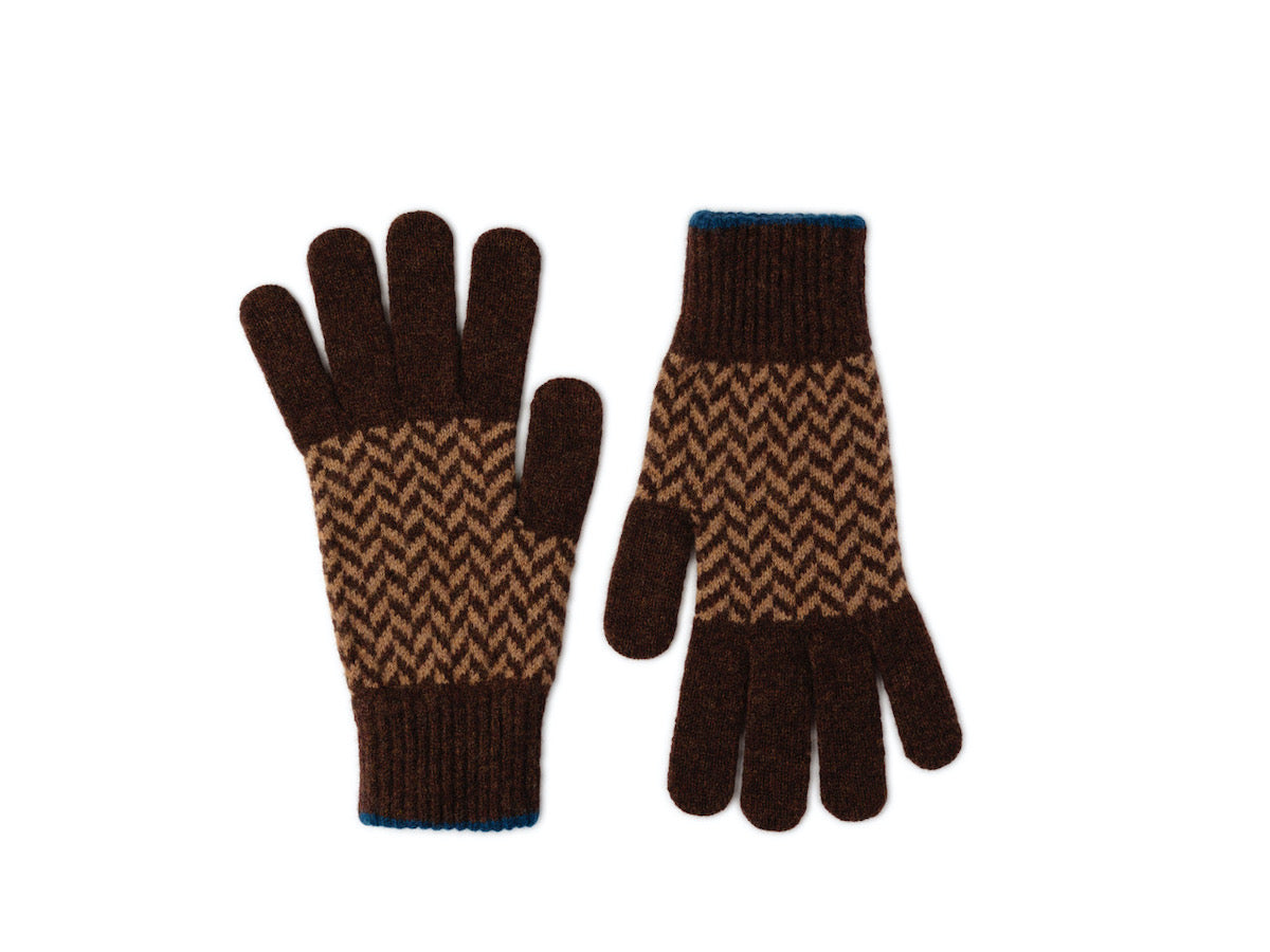 Heliotique | Quinton & Chadwick Men's Herringbone Lambswool Gloves