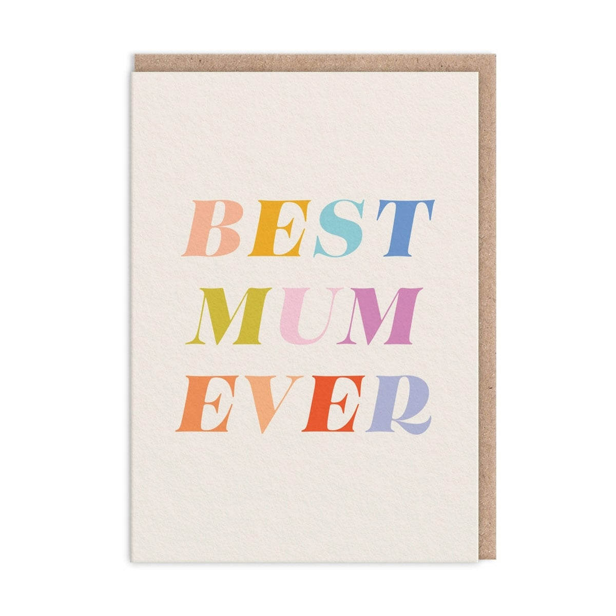 Heliotique Best Mum Ever Typographic Card