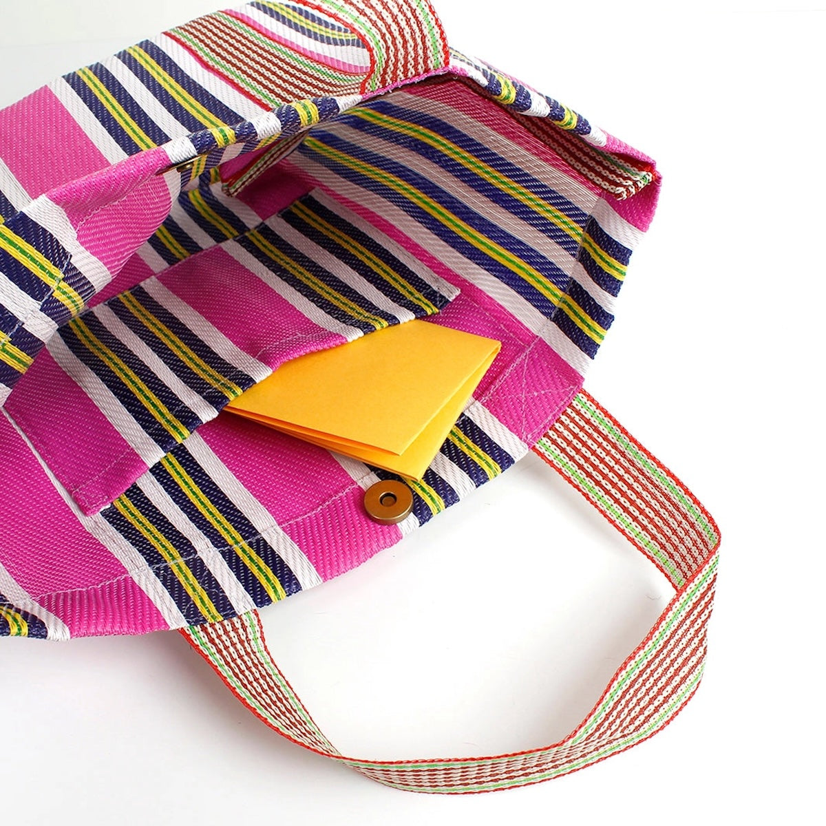 Recycled Woven Lunch Bag - Pink