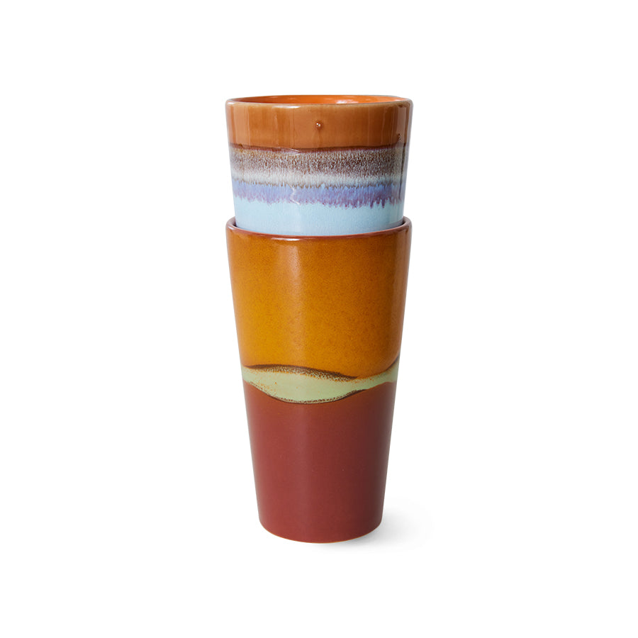 Heliotique 70's Ceramic Latte Mugs - Set of 2