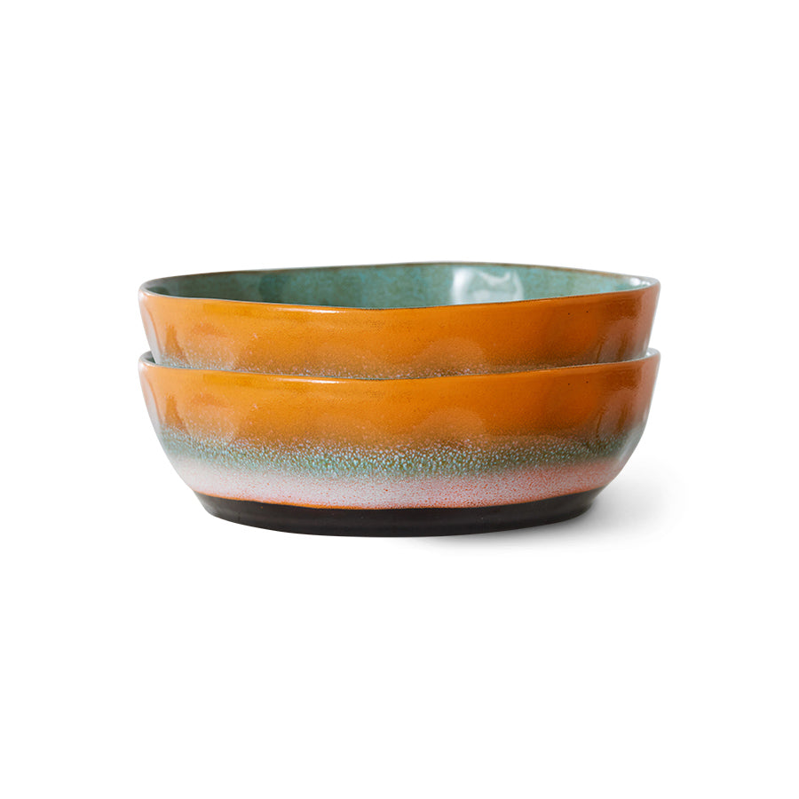 Heliotique | HKLIVING 70's Ceramic Pasta Bowls - Set of 2