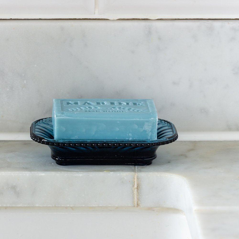 Heliotique Bijou Glass Soap Dish - Blue