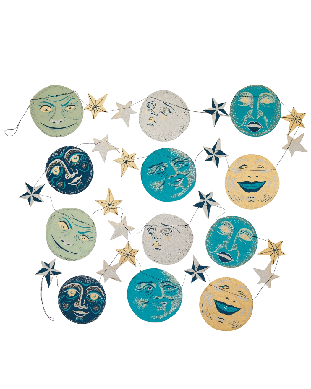 East End Press | Heliotique Screen Printed Garland - Man on the Moon