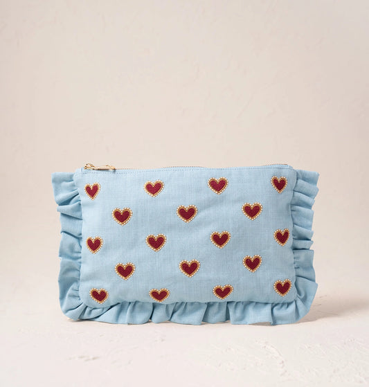 Heliotique Love Hearts Frill Pouch