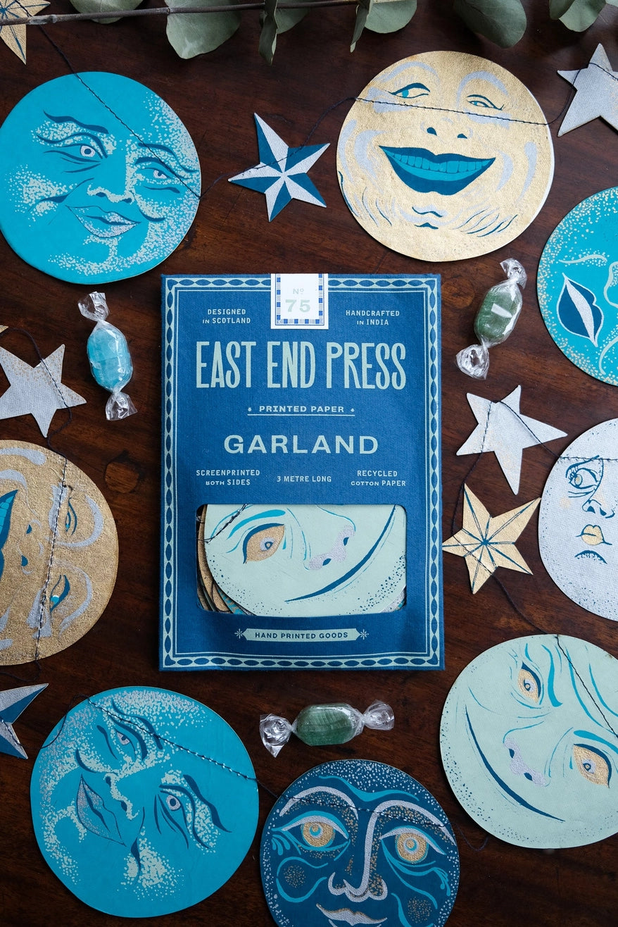 East End Press | Heliotique Screen Printed Garland - Man on the Moon