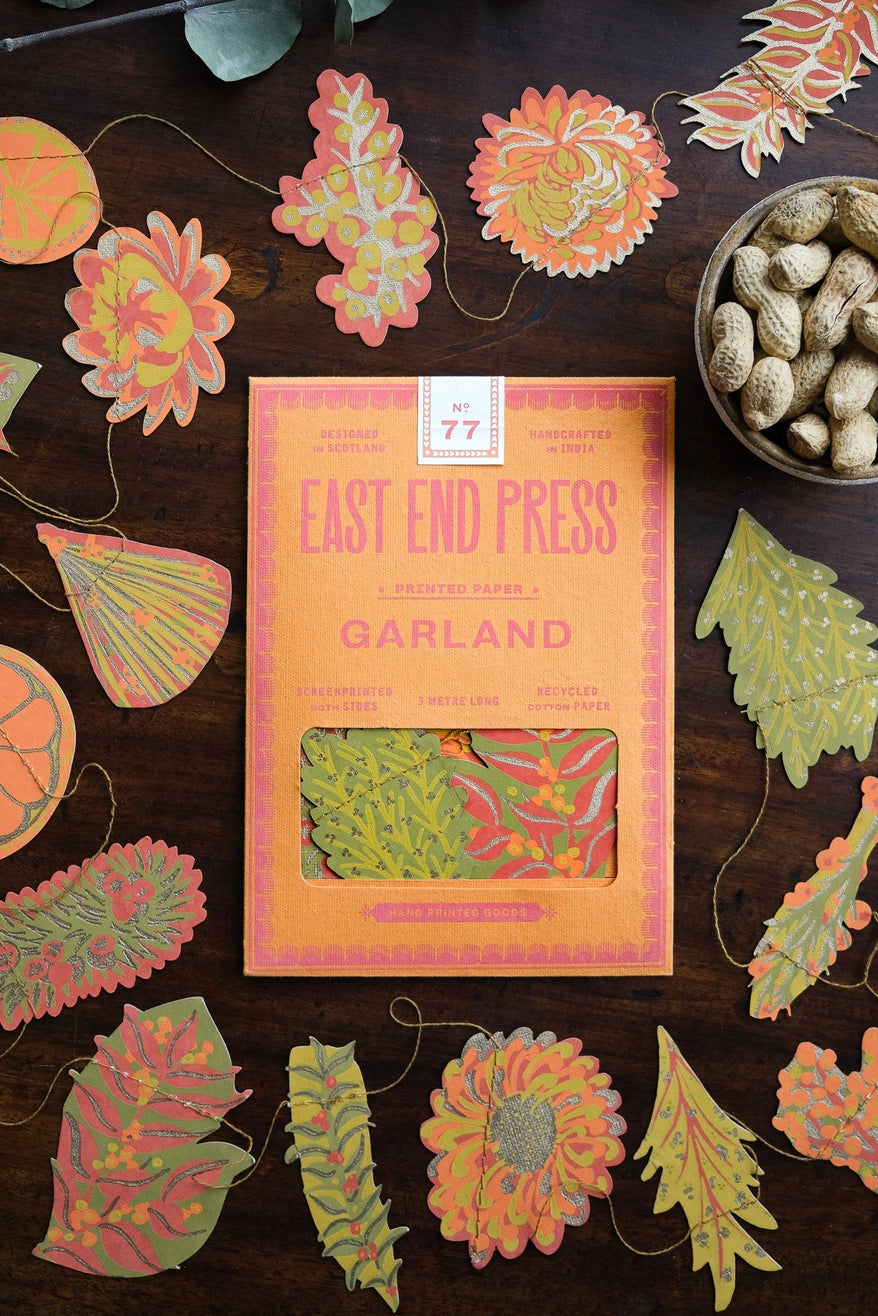 Heliotique | East End Press Screen Printed Garland - Autumn Blooms