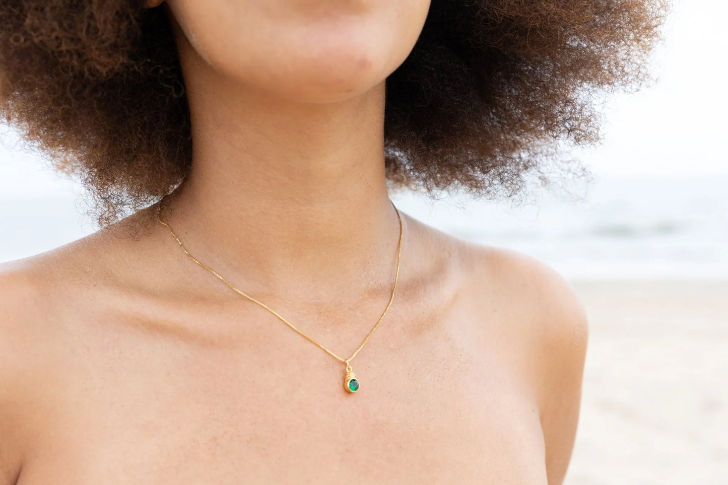 Heliotique | Shyla Estelle Necklace - Emerald Green