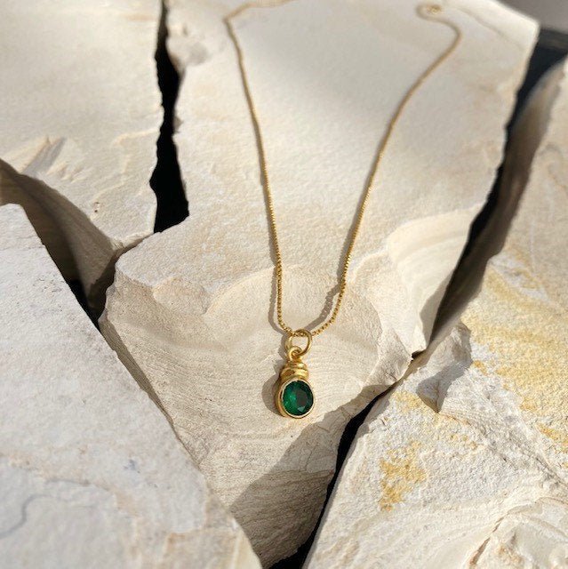 Heliotique | Shyla Estelle Necklace - Emerald Green