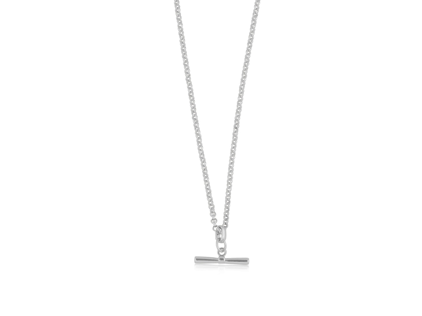 Heliotique | Big Metal London Octavia T-Bar Chain Necklace - Silver