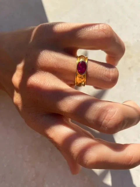 Heliotique | Shyla Juniper Ring - Ruby Red