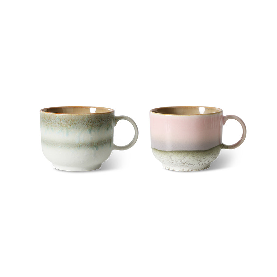 Heliotique 70's Ceramic Tea Cups - Set of 2